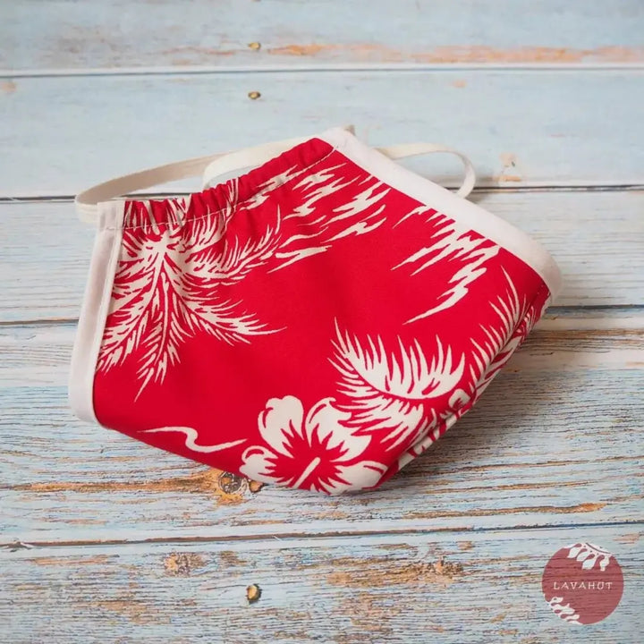 Hawaiian Face Mask • Red Island + Trim - Made in Hawaii