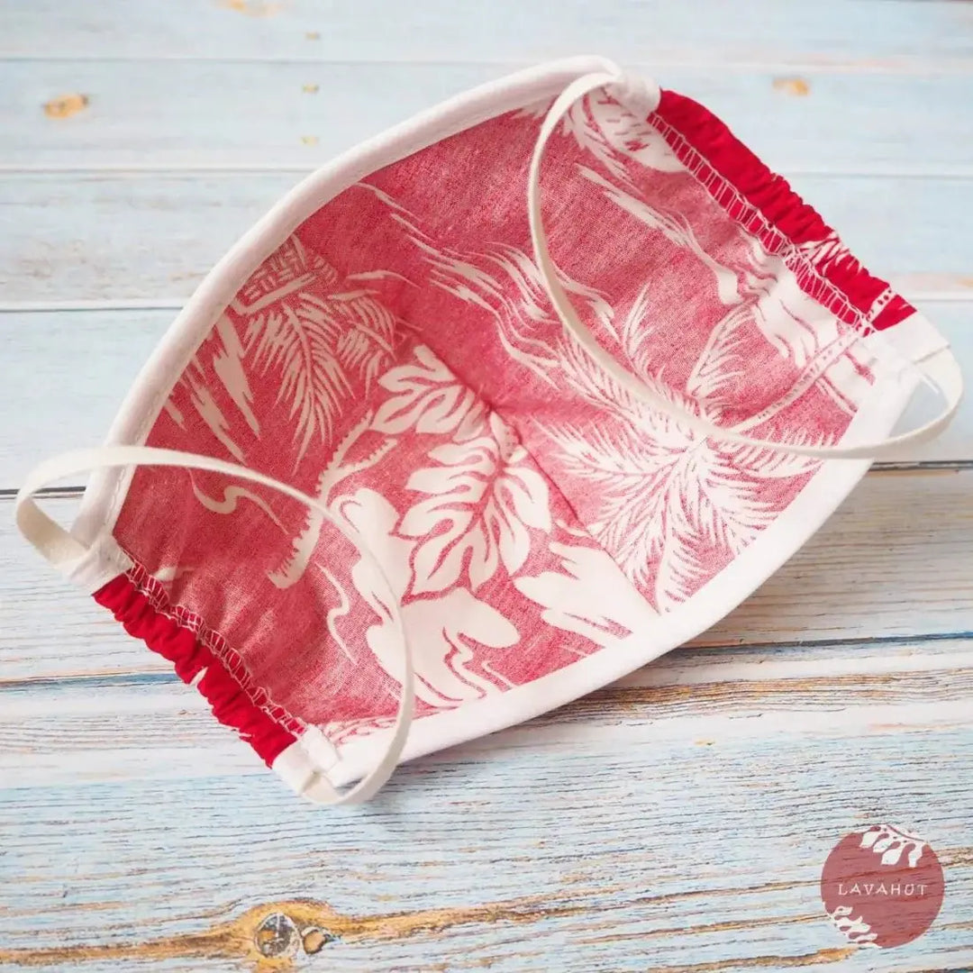 Hawaiian Face Mask • Red Island + Trim - Made in Hawaii