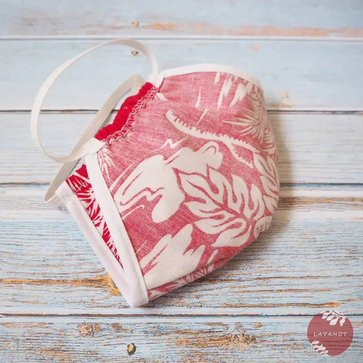 Hawaiian Face Mask • Red Island + Trim - Made in Hawaii