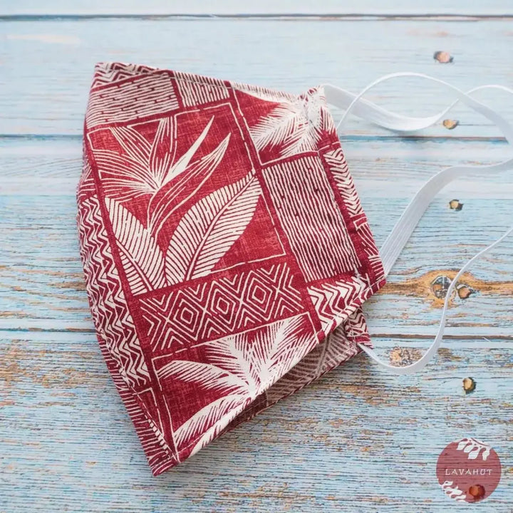 Hawaiian Face Mask • Red Kakaako - Made in Hawaii