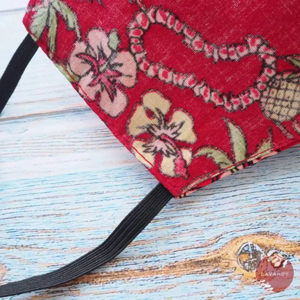Hawaiian Face Mask • Red Luau - Made in Hawaii