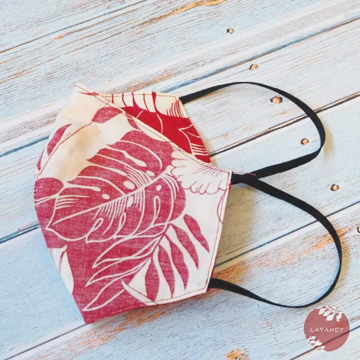 Hawaiian Face Mask • Red Orchid - Made in Hawaii