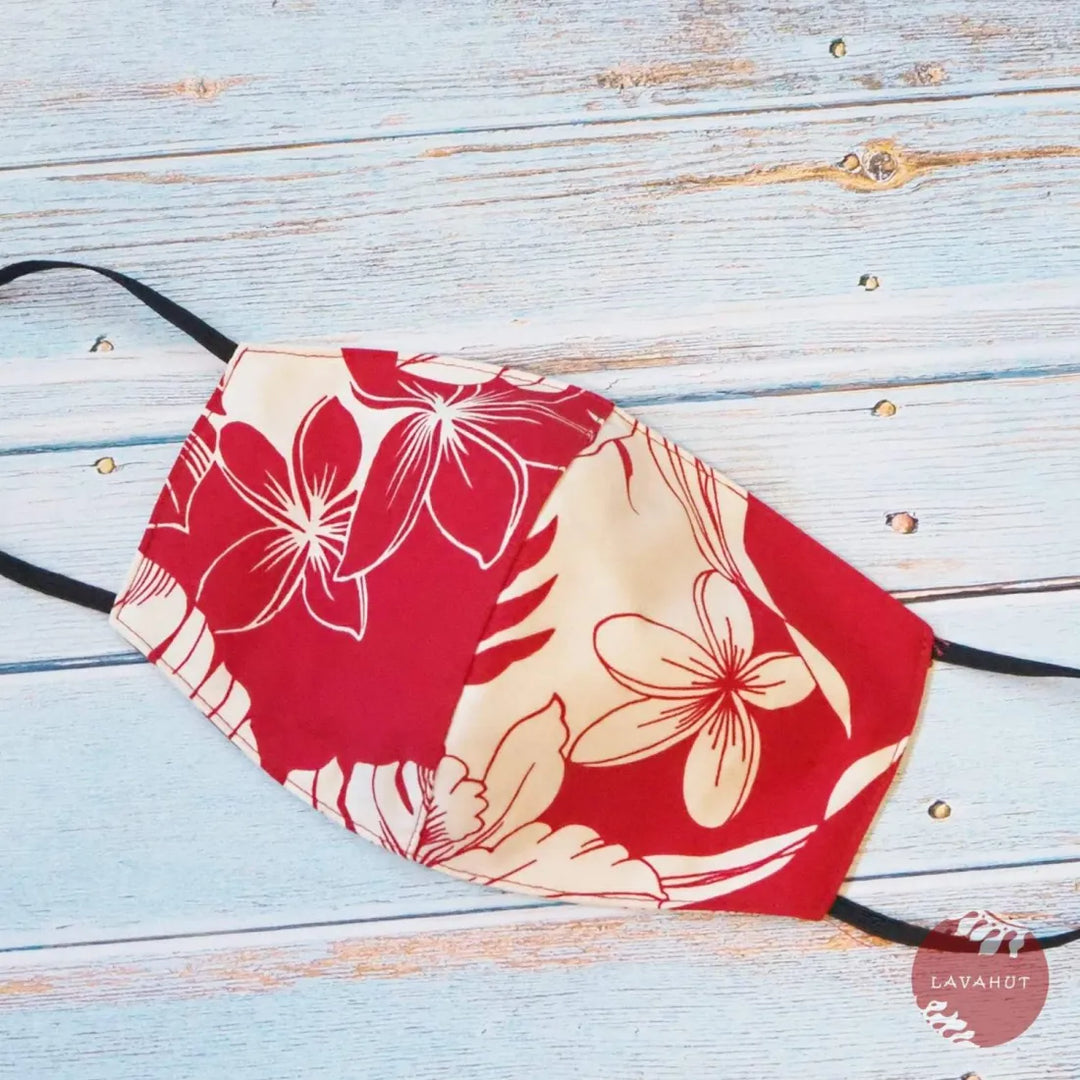 Hawaiian Face Mask • Red Orchid - Made in Hawaii