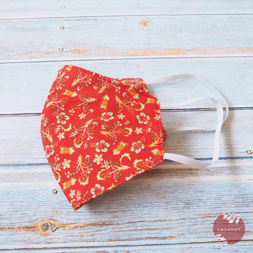 Hawaiian Face Mask • Red Waikiki – Authentic Hawaiian Face Mask by Lavahut