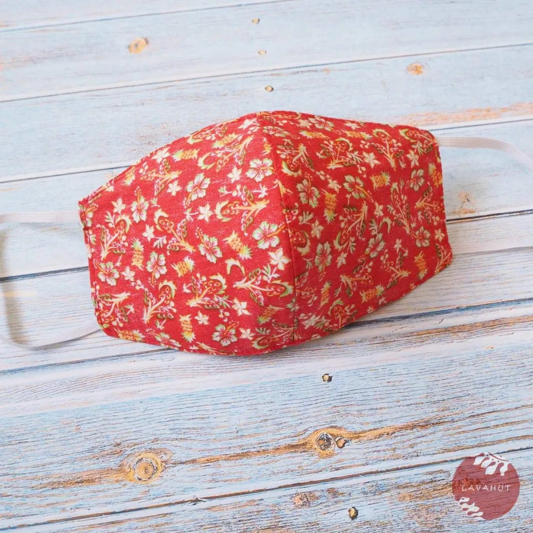 Hawaiian Face Mask • Red Waikiki – Authentic Hawaiian Face Mask by Lavahut