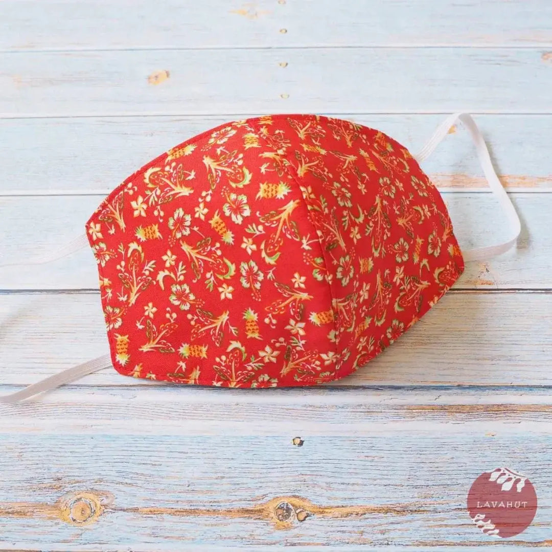 Hawaiian Face Mask • Red Waikiki - Made in Hawaii