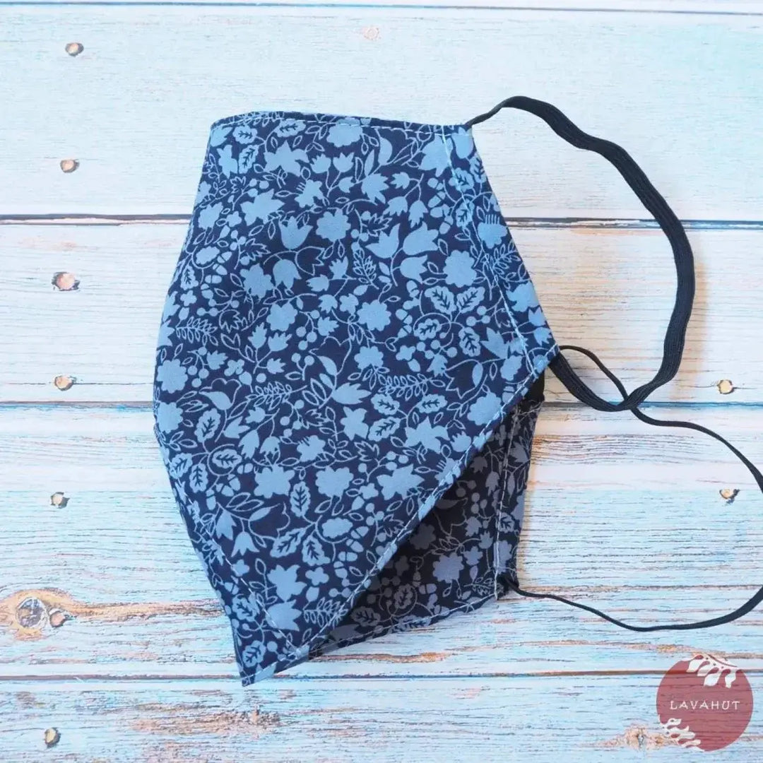 Hawaiian Face Mask • Royal Blue Garden - Made in Hawaii