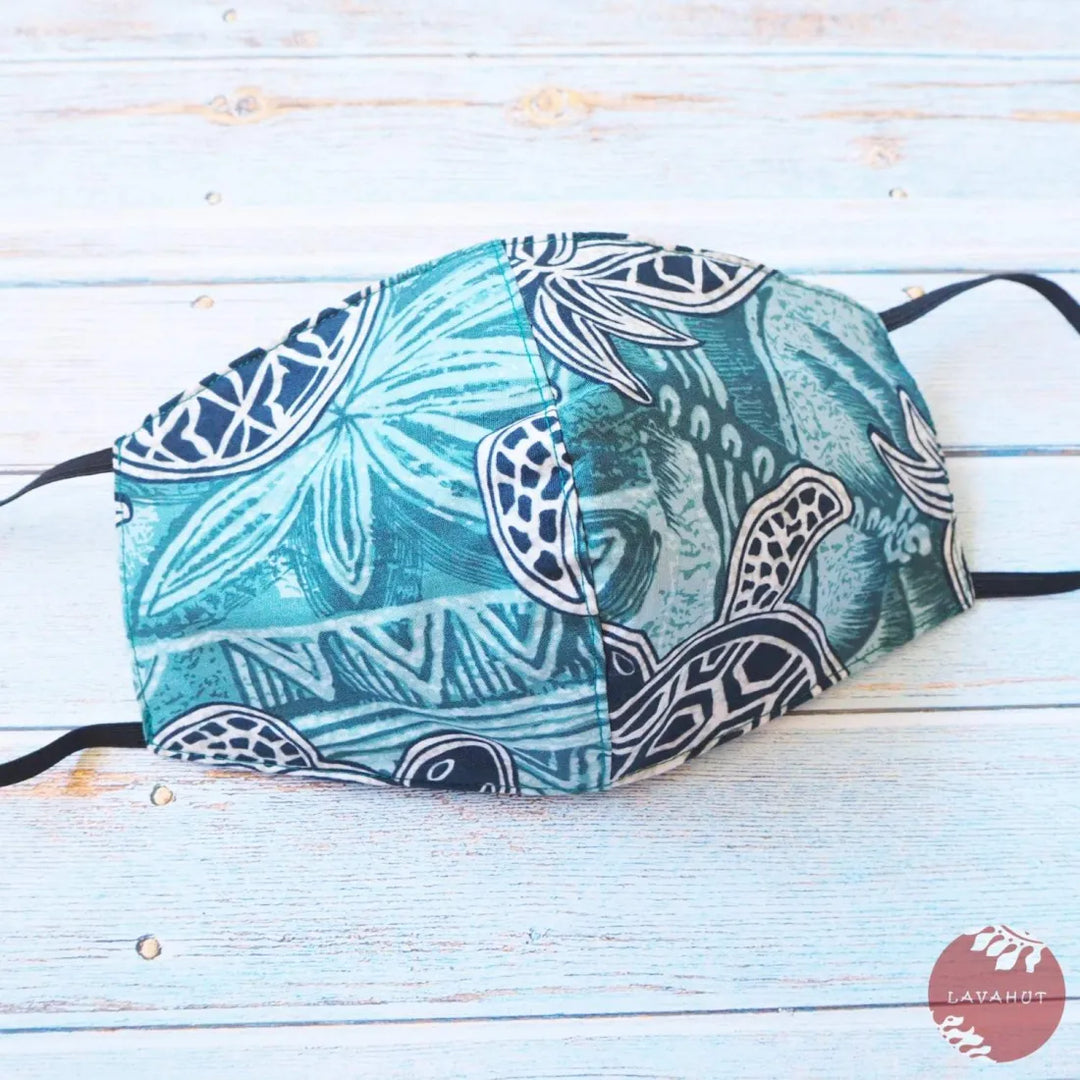 Hawaiian Face Mask ?? Teal Kaena - Made in Hawaii