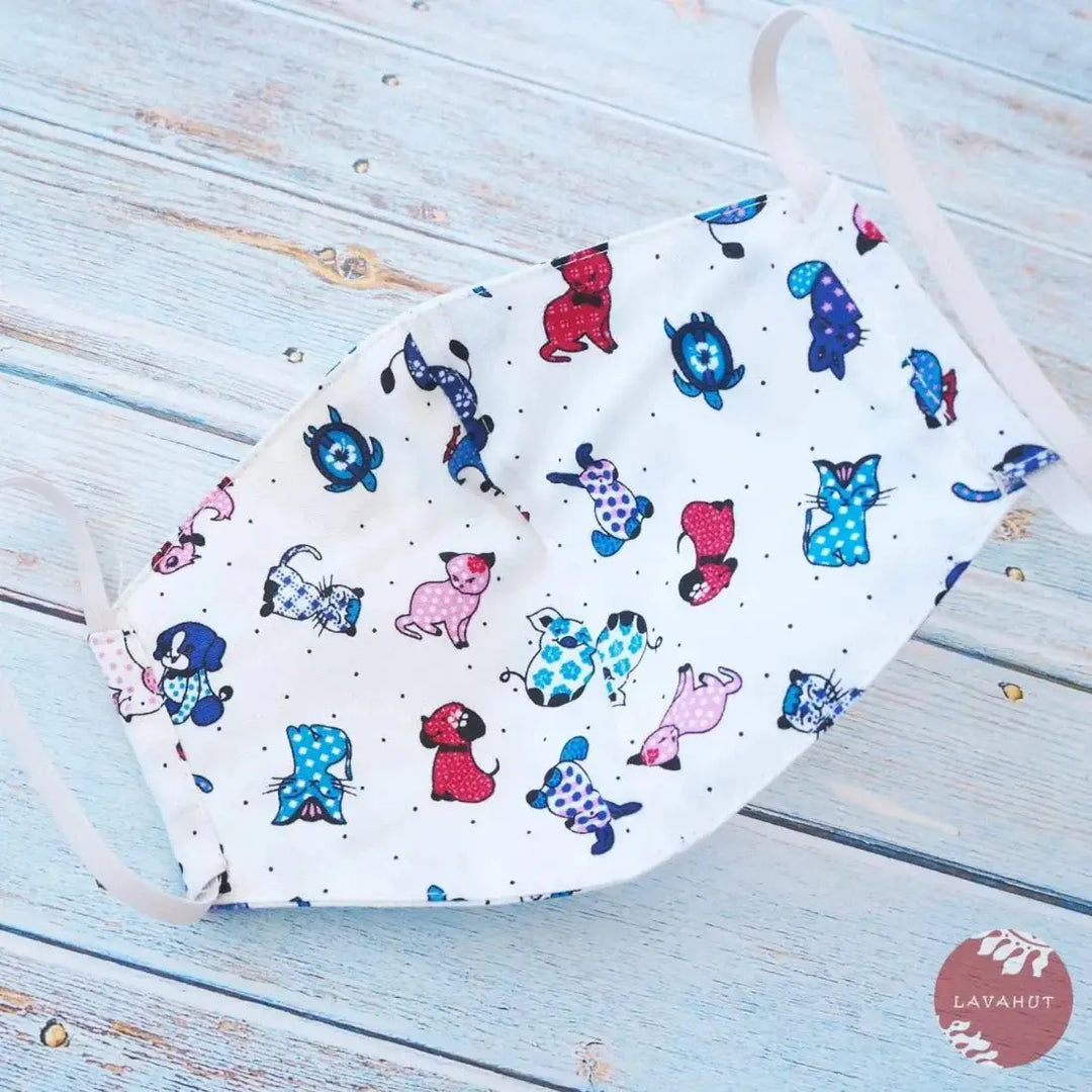Hawaiian Face Mask • White Animal Fun - Made in Hawaii