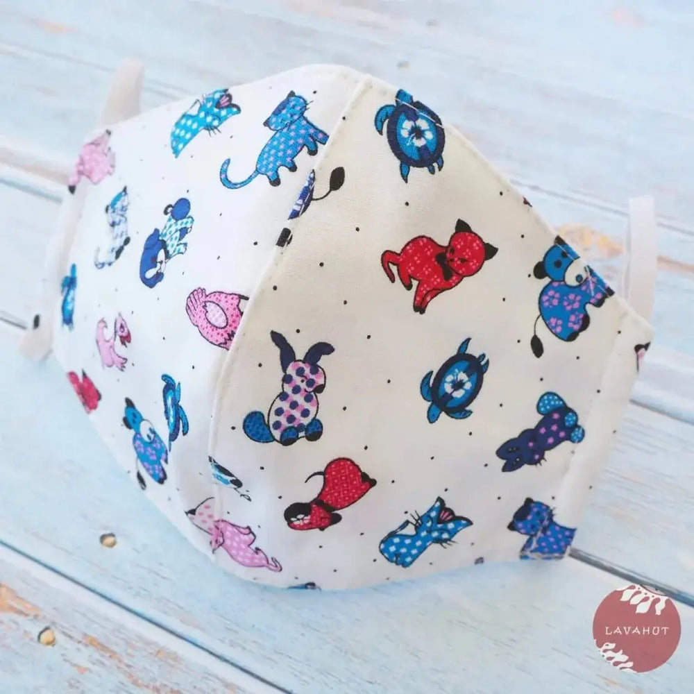 Hawaiian Face Mask • White Animal Fun - Made in Hawaii