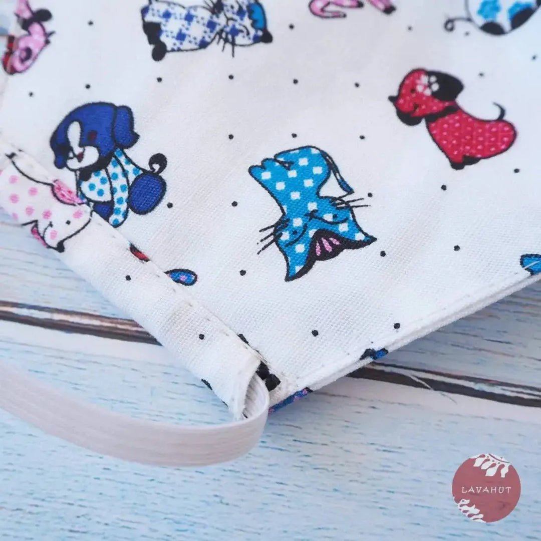 Hawaiian Face Mask • White Animal Fun - Made in Hawaii