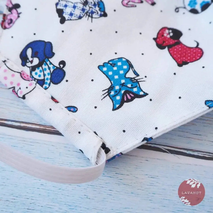 Hawaiian Face Mask • White Animal Fun - Made in Hawaii