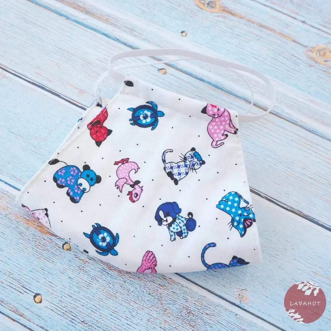 Hawaiian Face Mask • White Animal Fun - Made in Hawaii