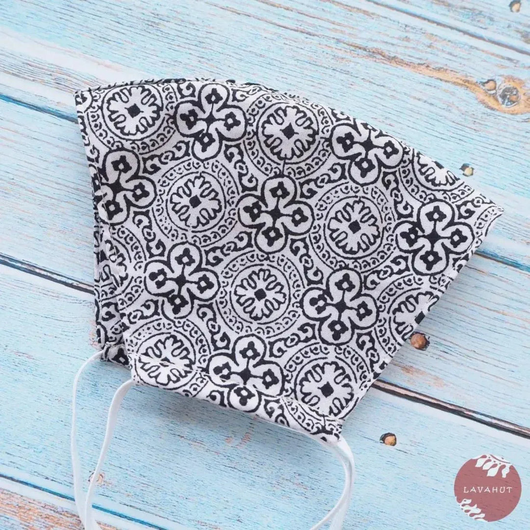Hawar Mask Hawaiian Face Mask with Aloha Vibes in White Clover – Lavahut