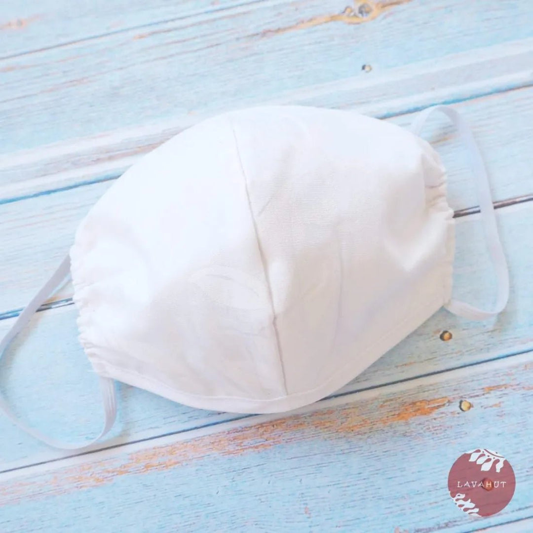 Hawaiian Face Mask • White Makamae + Trim – Authentic Hawaiian Face Mask by Lavahut