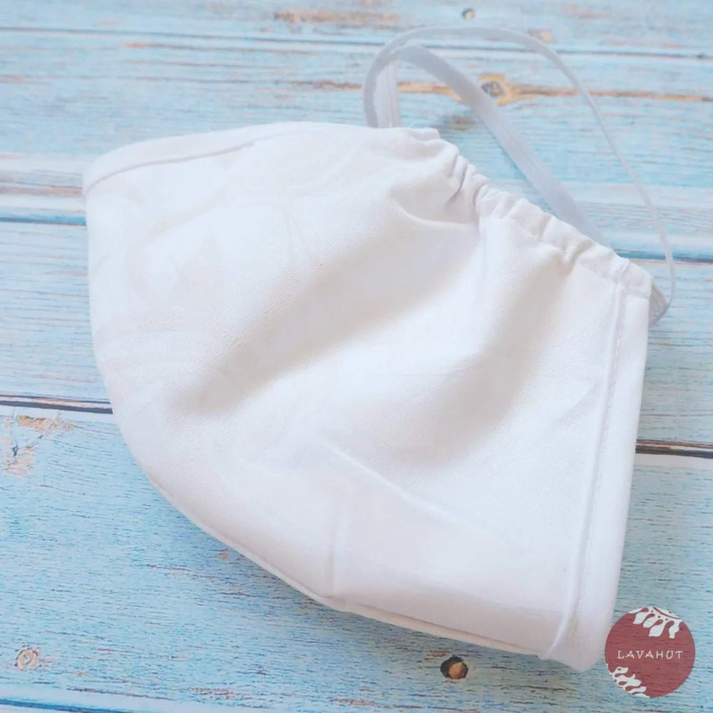 Hawaiian Face Mask • White Makamae + Trim – Authentic Hawaiian Face Mask by Lavahut