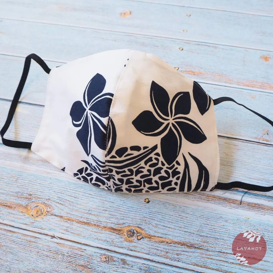 Hawaiian Face Mask • White Ukulele / Pineapple – Authentic Hawaiian Face Mask by Lavahut