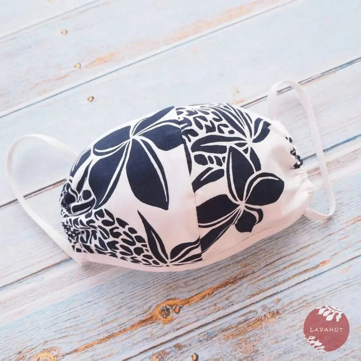 Hawaiian Face Mask • White Ukulele / Pineapple + Trim - Made in Hawaii