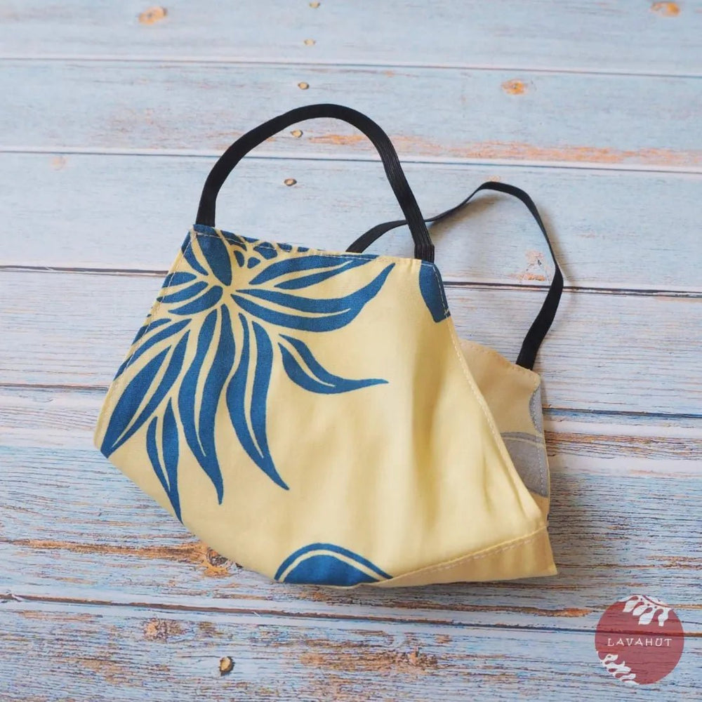 Hawaiian Face Mask • Yellow Ukulele / Pineapple – Authentic Hawaiian Face Mask by Lavahut