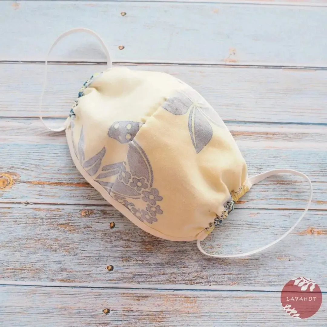 Hawaiian Face Mask • Yellow Ukulele / Pineapple + Trim - Made in Hawaii