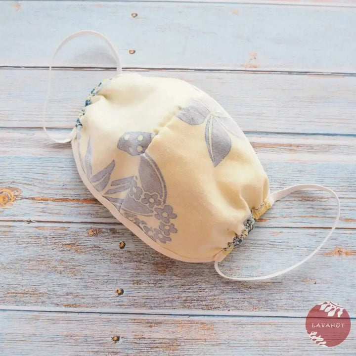 Hawaiian Face Mask • Yellow Ukulele / Pineapple + Trim - Made in Hawaii
