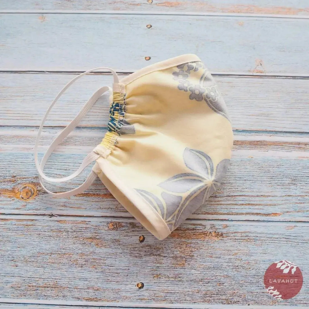 Hawaiian Face Mask • Yellow Ukulele / Pineapple + Trim - Made in Hawaii