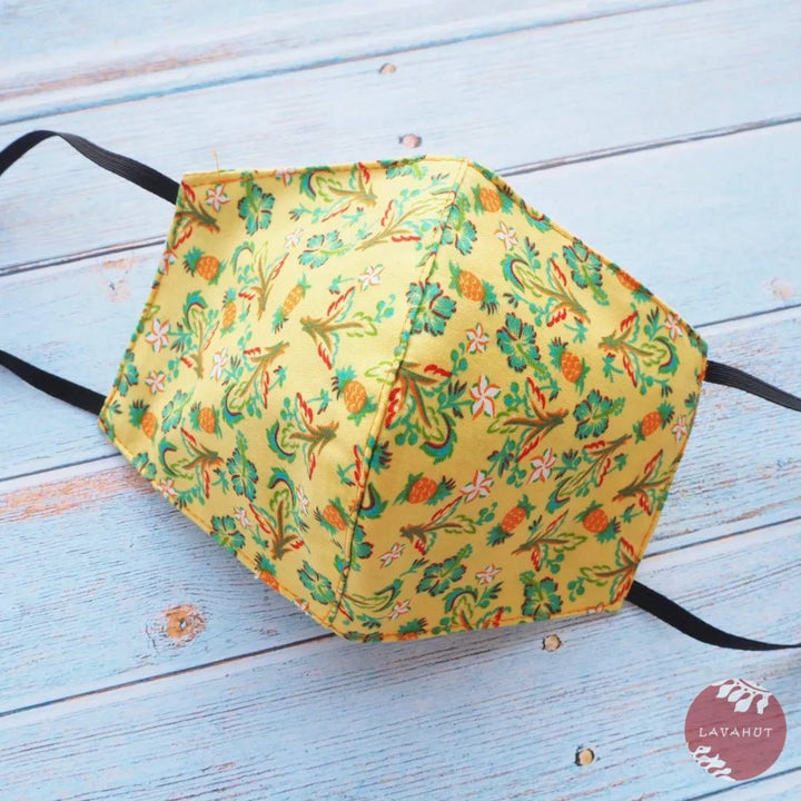Hawaiian Face Mask • Yellow Waikiki – Authentic Hawaiian Face Mask by Lavahut