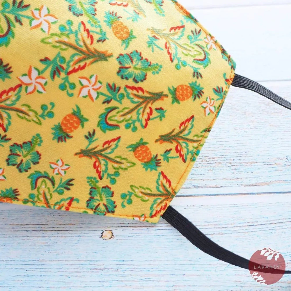 Hawaiian Face Mask • Yellow Waikiki – Authentic Hawaiian Face Mask by Lavahut