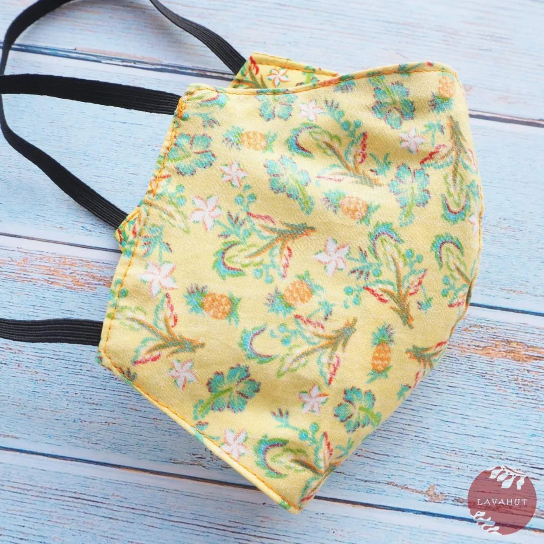 Hawaiian Face Mask • Yellow Waikiki - Made in Hawaii