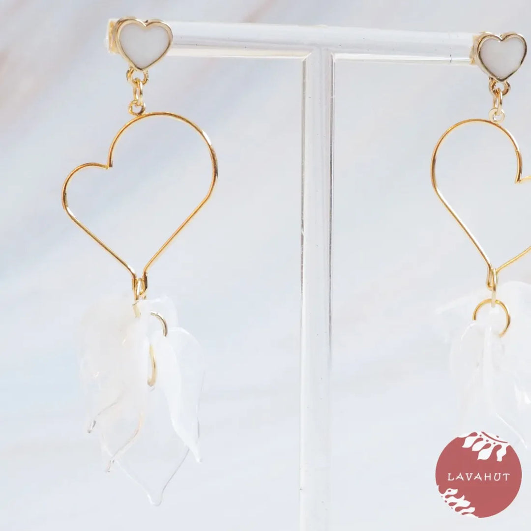 Heart Drop Earrings - Made in Hawaii