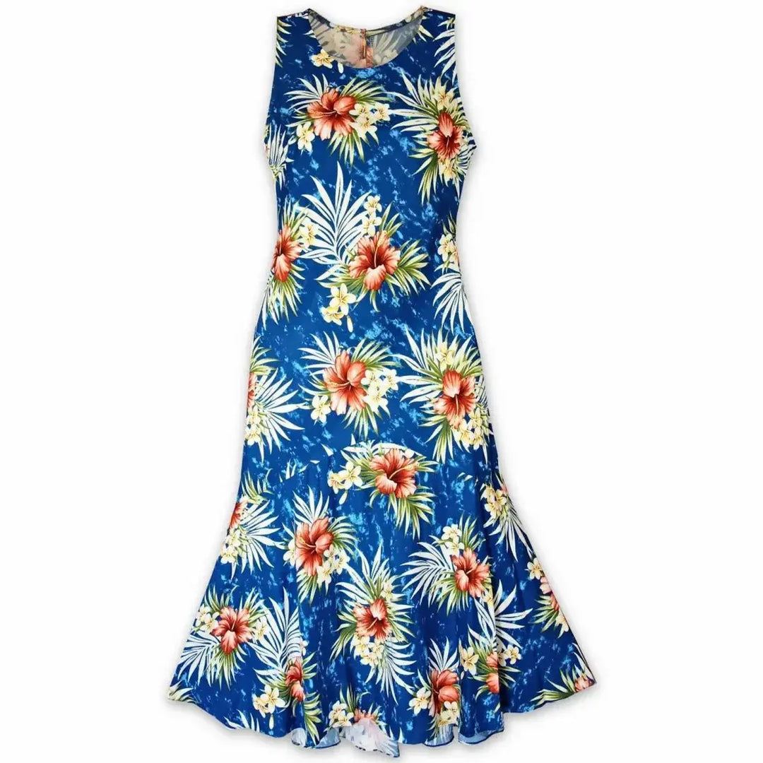 Hibiscus Isles Blue Lehua Hawaiian Dress - Made in Hawaii
