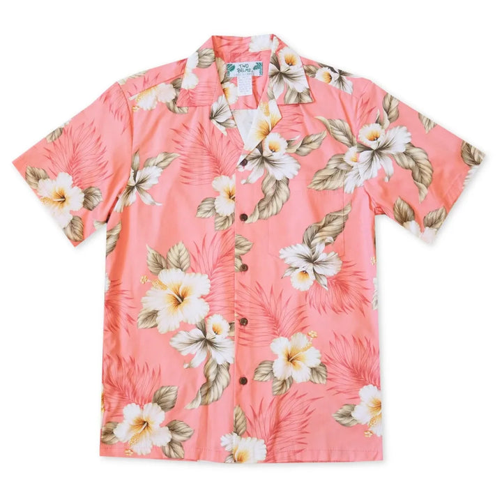 Hibiscus Joy Pink Hawaiian Cotton Shirt - Made in Hawaii