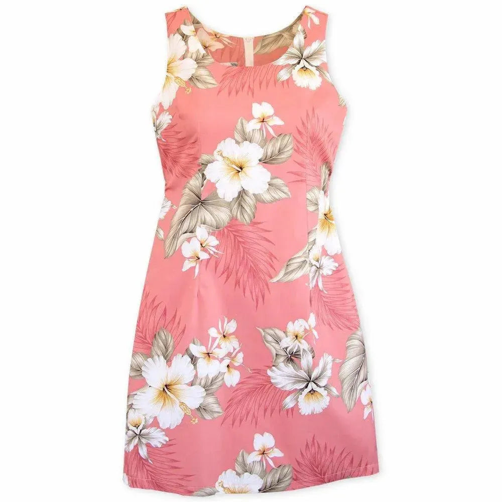 Hibiscus Joy Pink Short Hawaiian Tank Dress Online XS / Pink Hibiscus Joy Pink Short Hawaiian Tank Dress Online XS / Pink