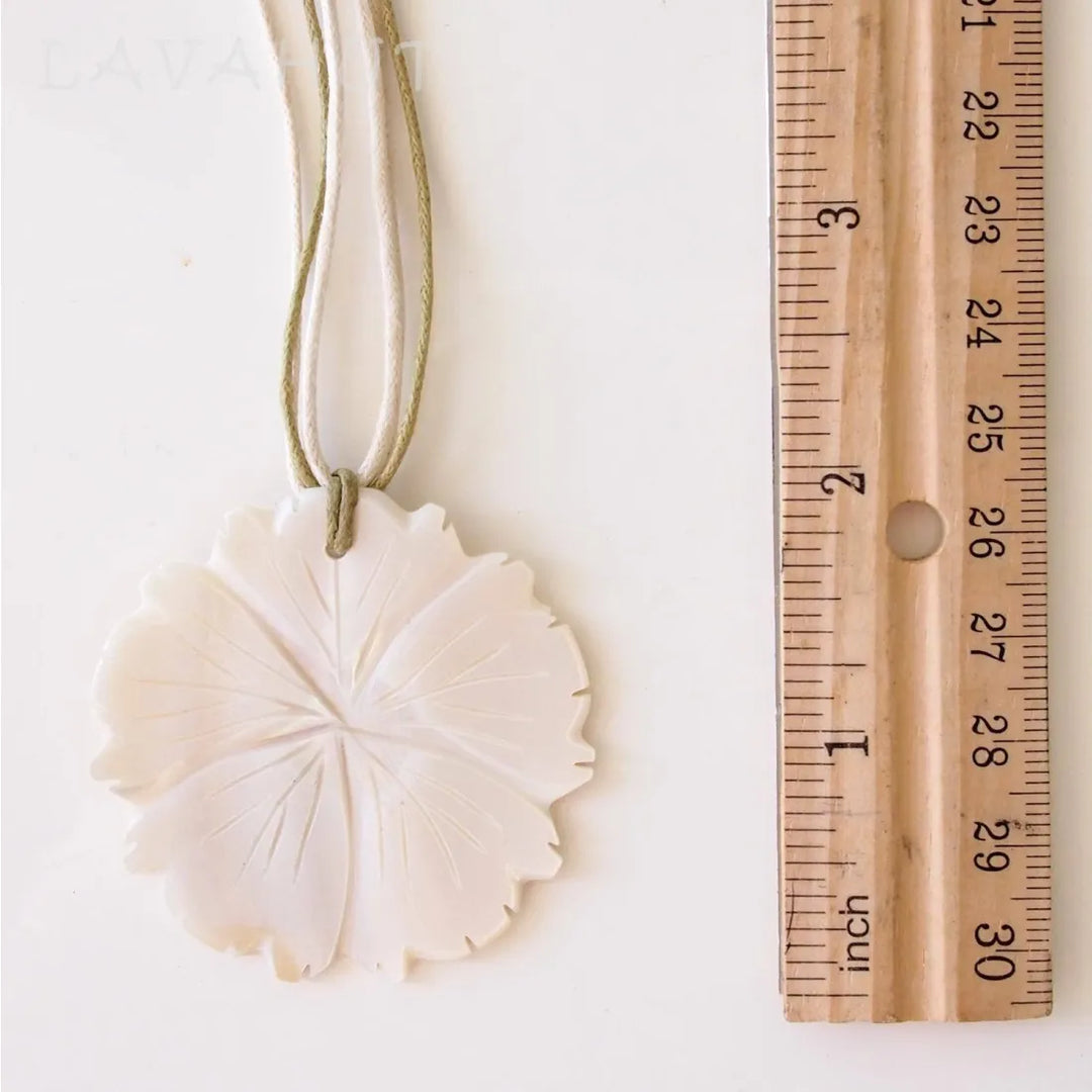 Hibiscus Mother of Pearl Hawaiian Necklace - Made in Hawaii