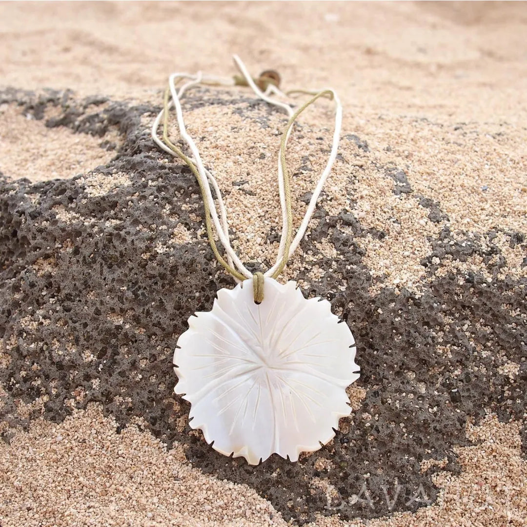 Hibiscus Mother of Pearl Hawaiian Necklace - Made in Hawaii