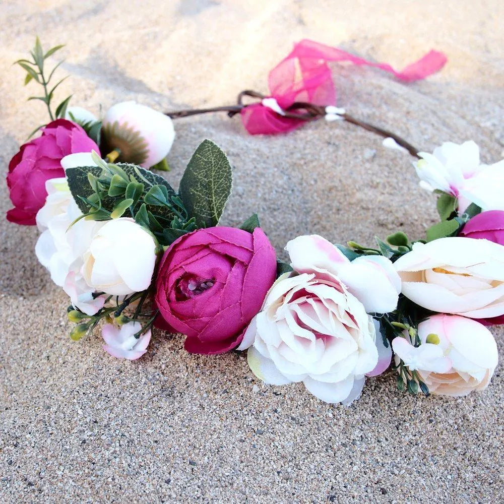 Hippie Pink Flower Crown - Made in Hawaii