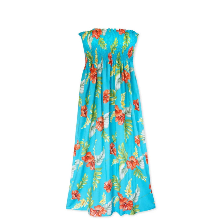 Honeymoon Aqua Maxi Hawaiian Dress - Made in Hawaii