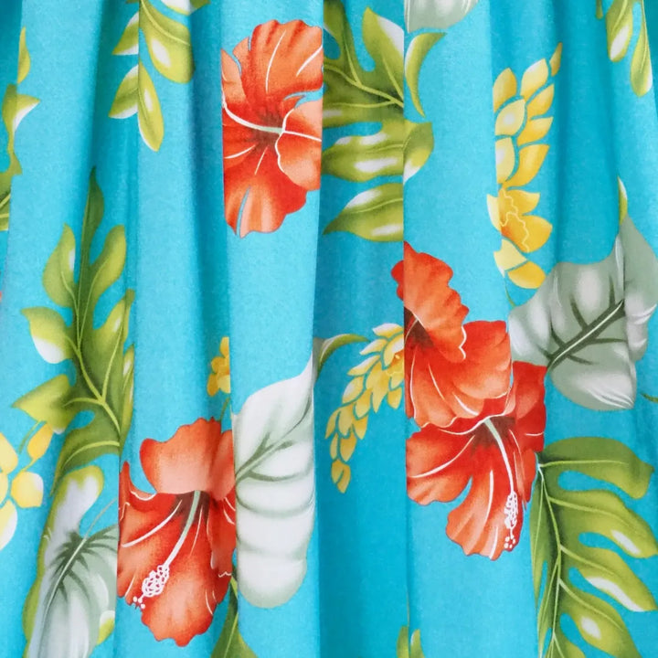 Honeymoon Aqua Maxi Hawaiian Dress - Made in Hawaii