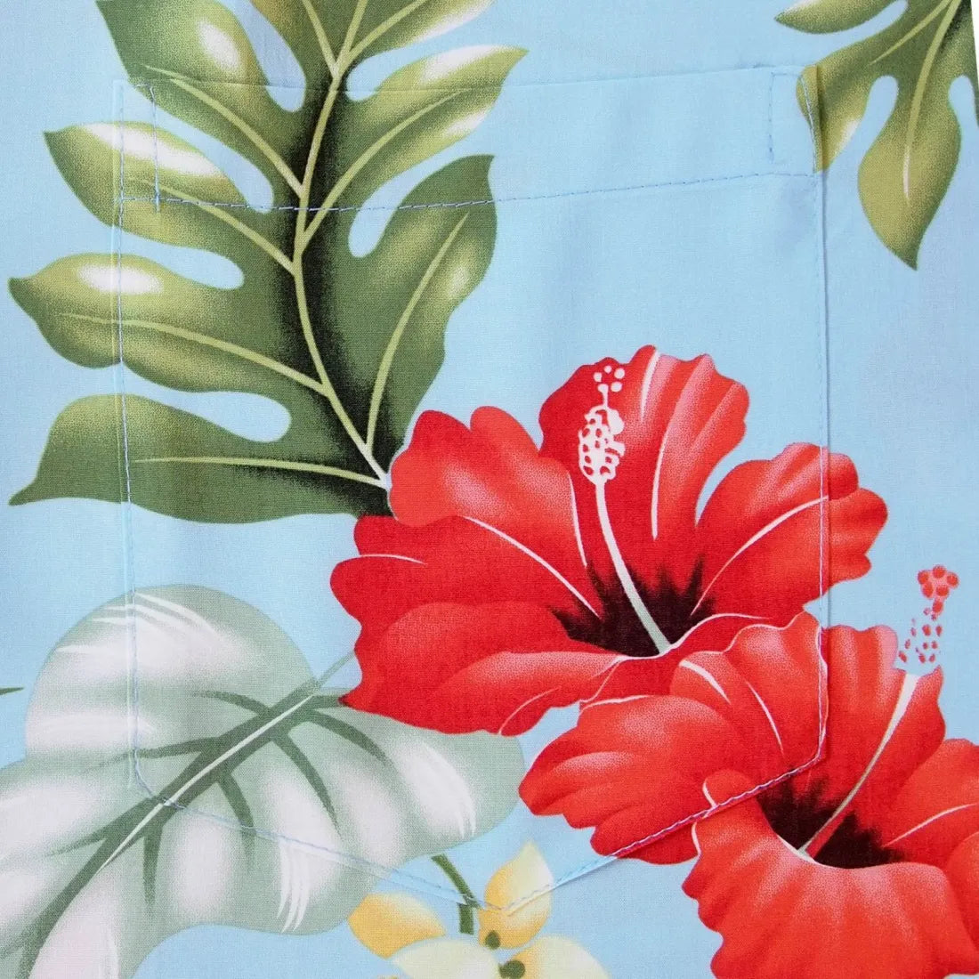 Honeymoon Blue Hawaiian Rayon Shirt - Made In Hawaii
