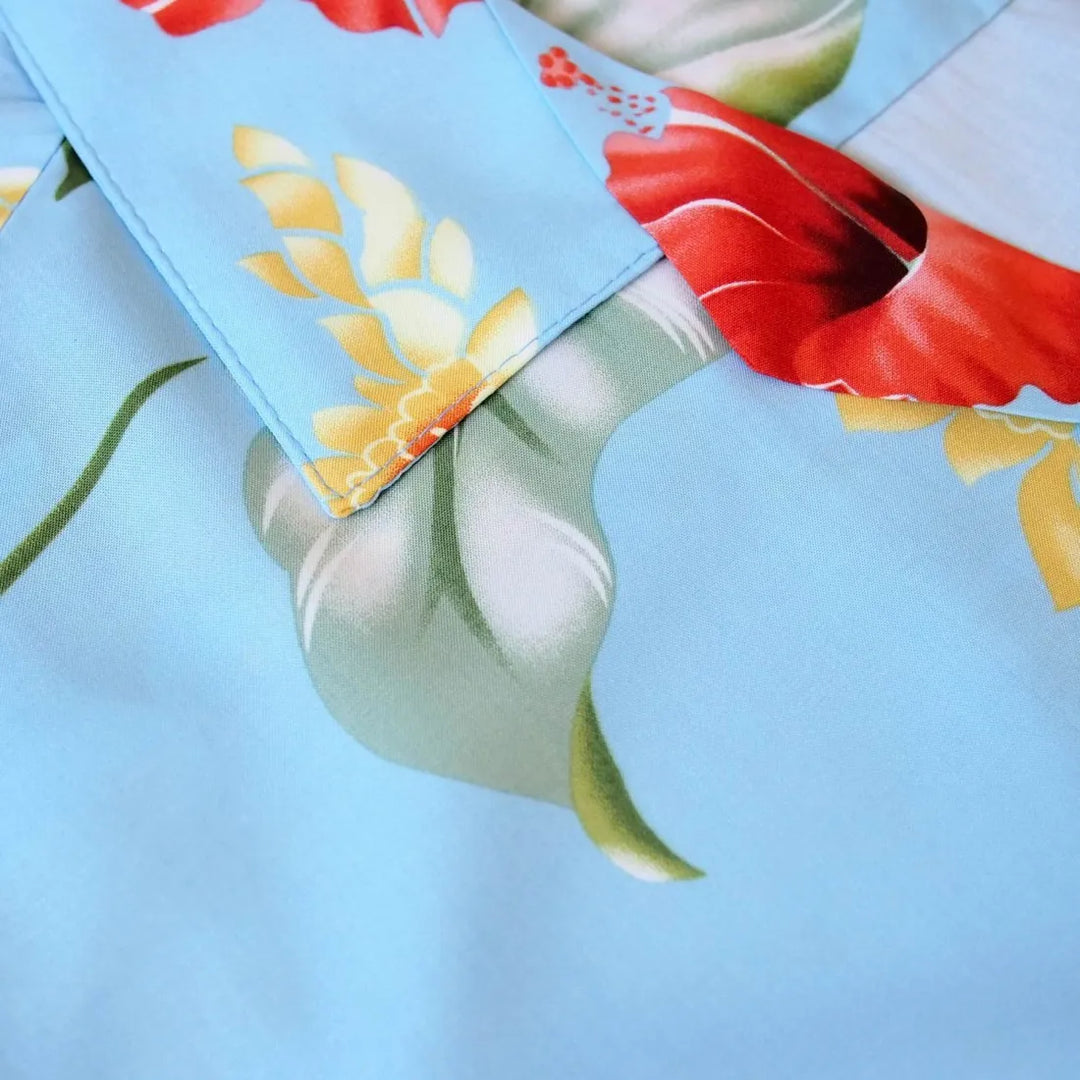 Honeymoon Blue Hawaiian Rayon Shirt - Made in Hawaii