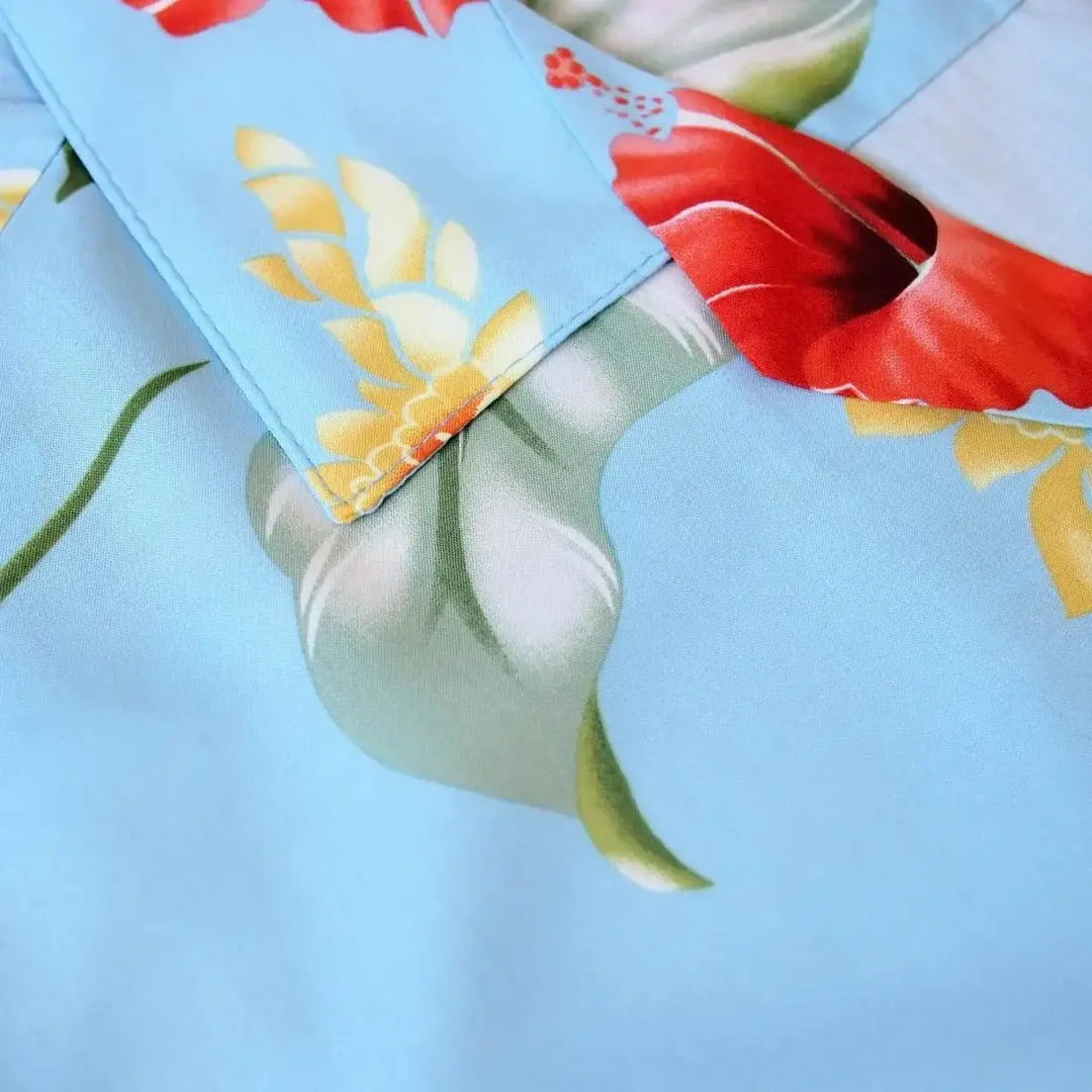 Honeymoon Blue Hawaiian Rayon Shirt - Made in Hawaii