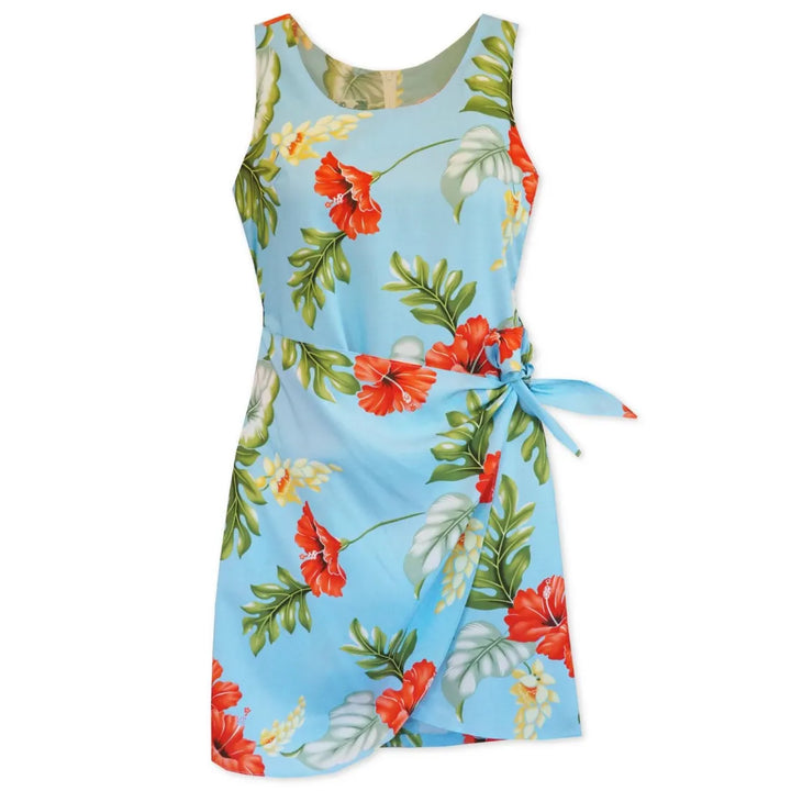 Honeymoon Blue Honi Hawaiian Dress - Made in Hawaii