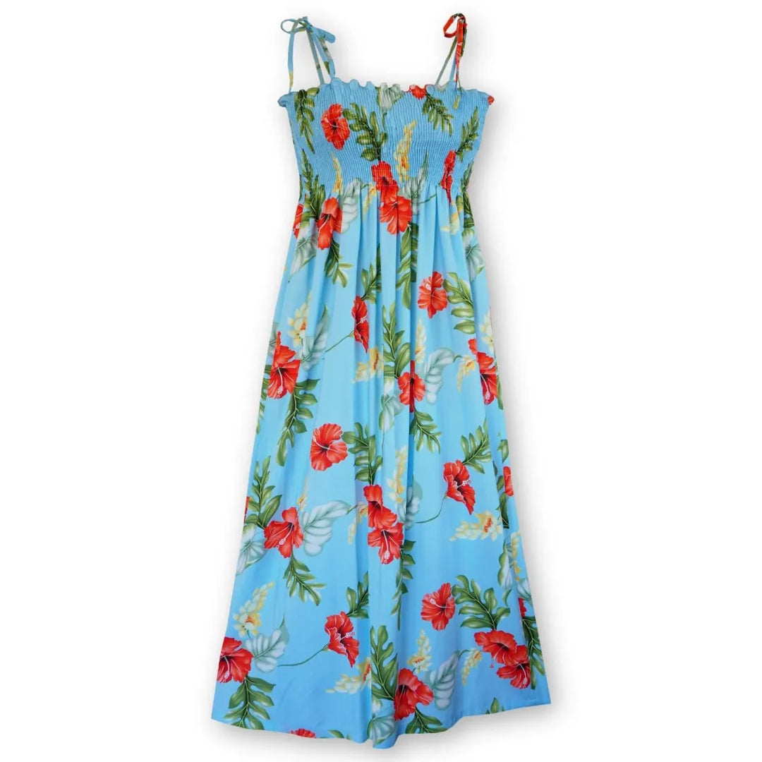 Honeymoon Blue Maxi Hawaiian Dress - Made in Hawaii