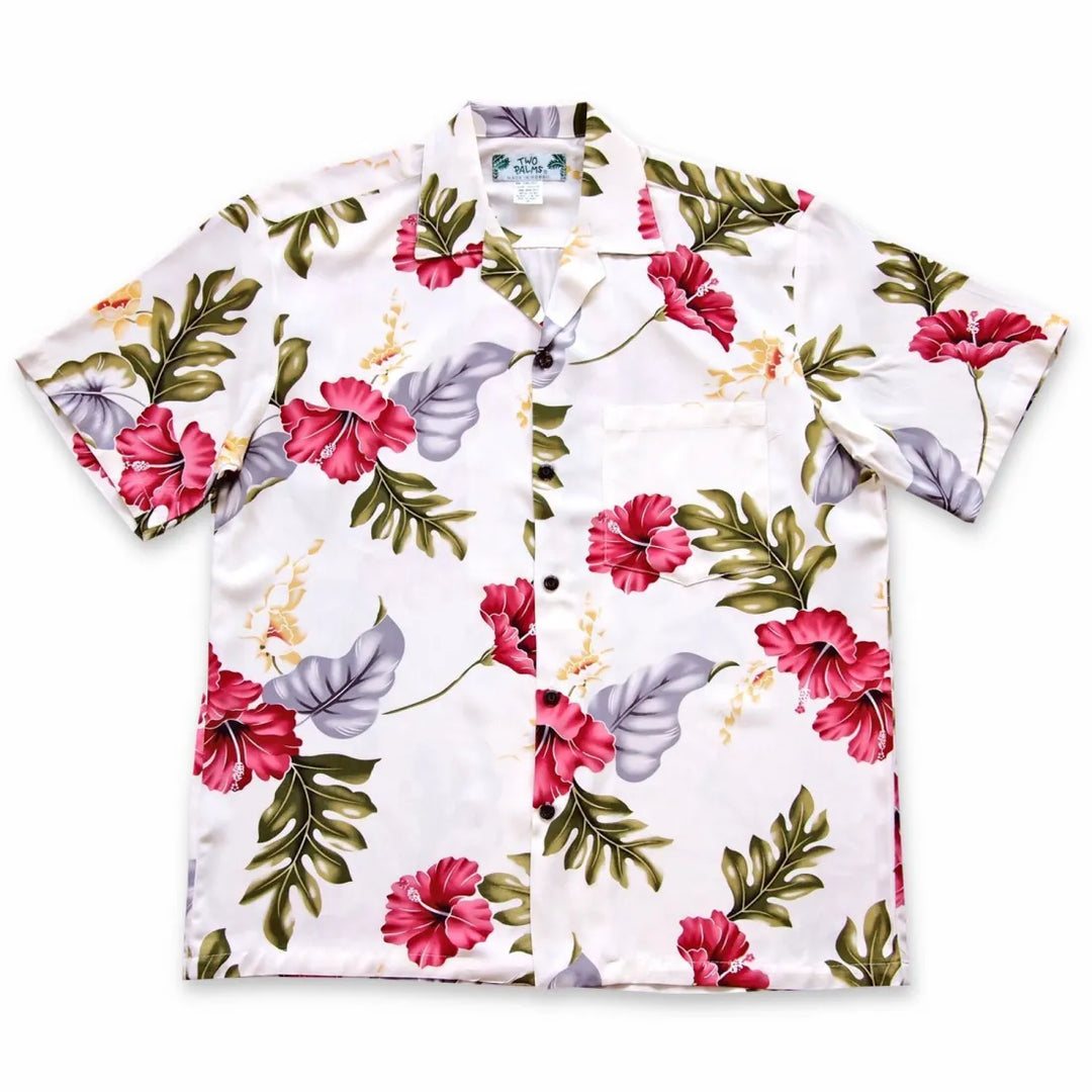 Honeymoon Cream Hawaiian Rayon Shirt - Made in Hawaii