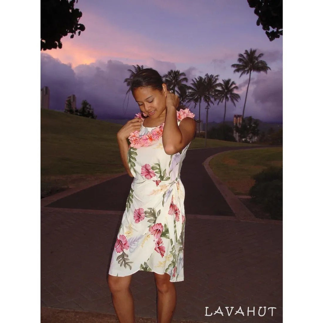 Honeymoon Cream Honi Hawaiian Dress – Authentic Hawaiian Women's Dress by Lavahut
