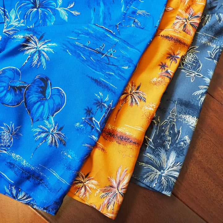 Honolulu Blue Hawaiian Rayon Shirt - Made in Hawaii