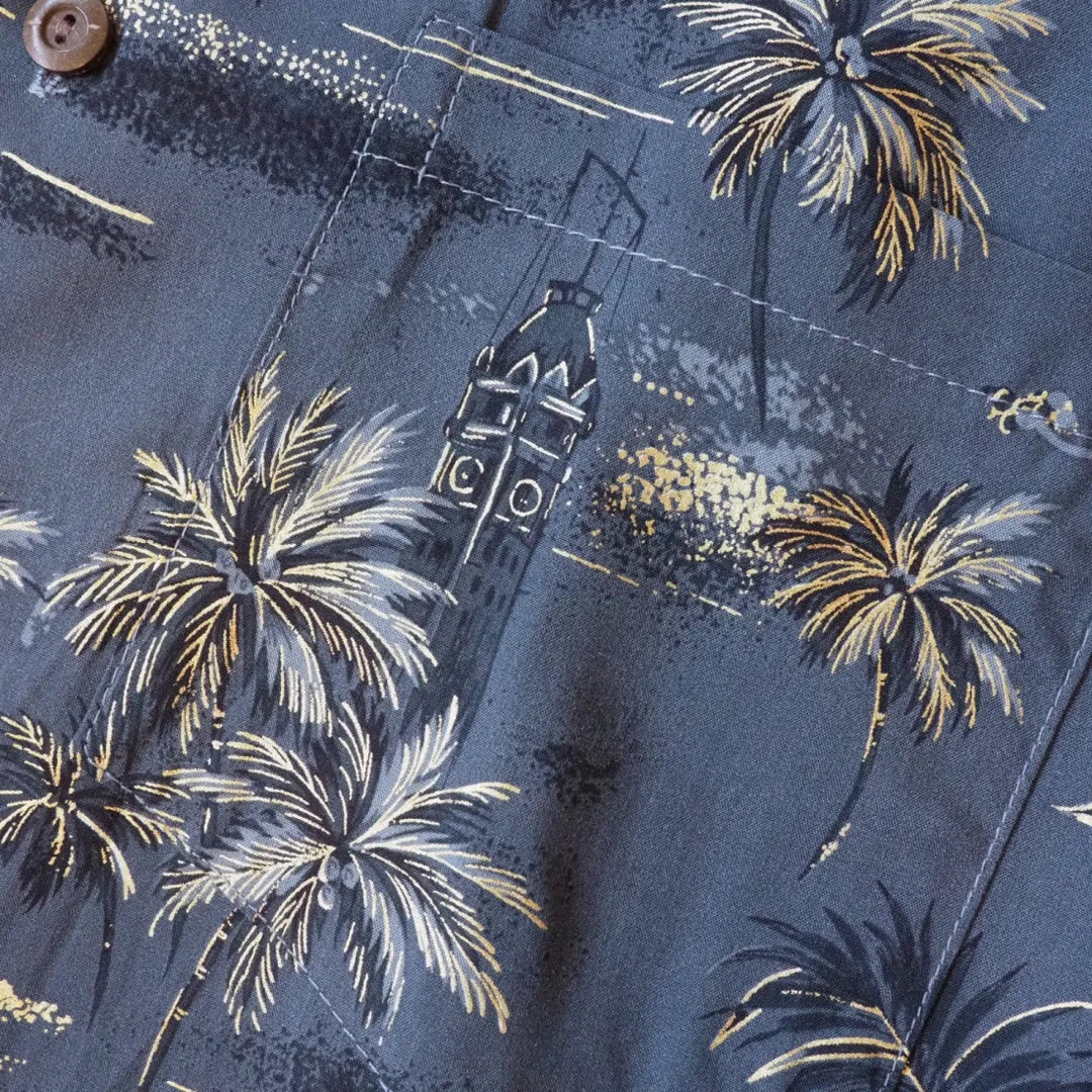 Honolulu Grey Hawaiian Rayon Shirt - Made in Hawaii