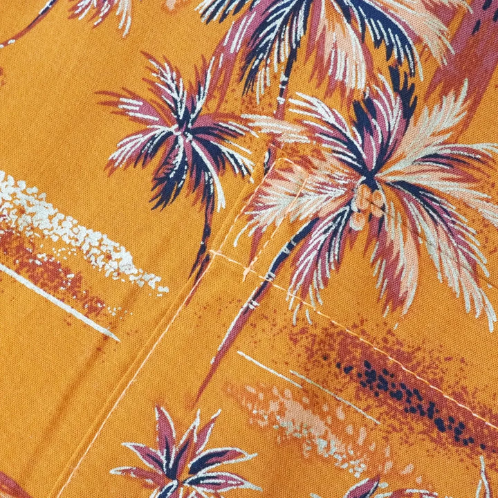 Honolulu Orange Hawaiian Rayon Shirt - Made in Hawaii