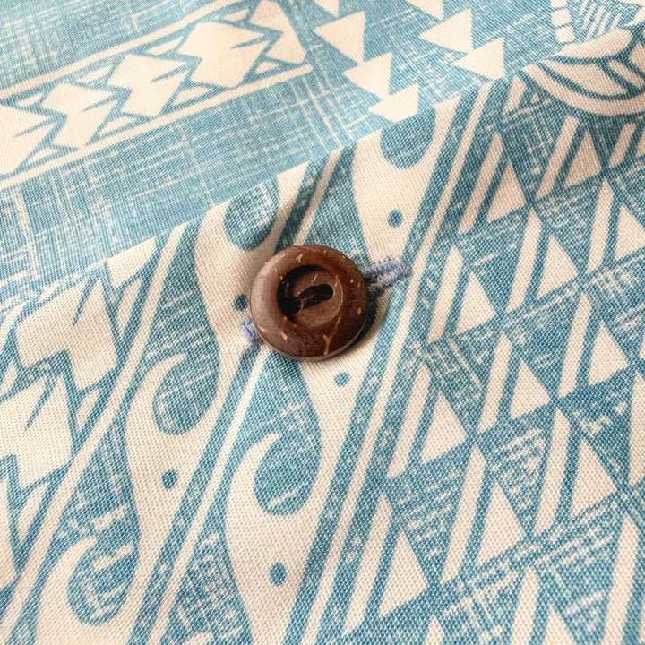 Honu Aqua Hawaiian Cotton Shirt - Made in Hawaii