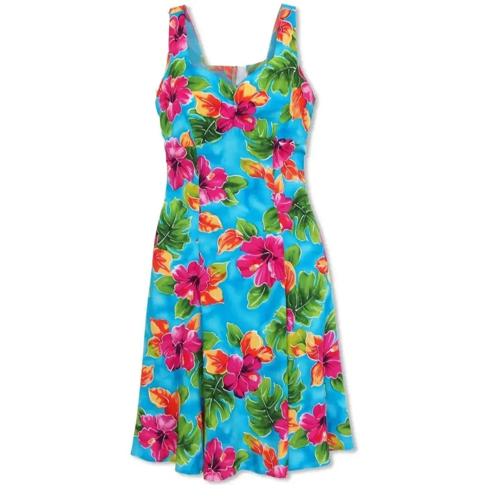 Hoopla Blue Molokini Hawaiian Dress Made in Hawaii